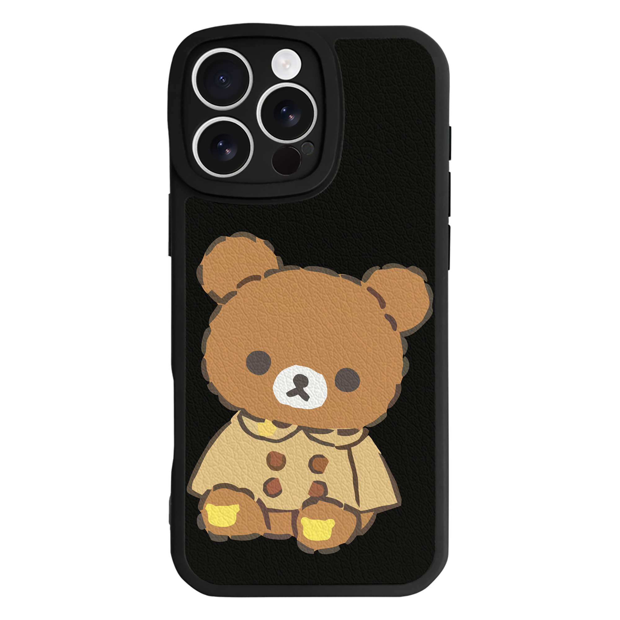 （画像用） リラックマ リラックマ キイロイトリ Rilakkuma Korilakkuma Kiiroitori 【iPhone 16シリーズ対応】シリコンスマホケース（レザー調） 材質：シリコン